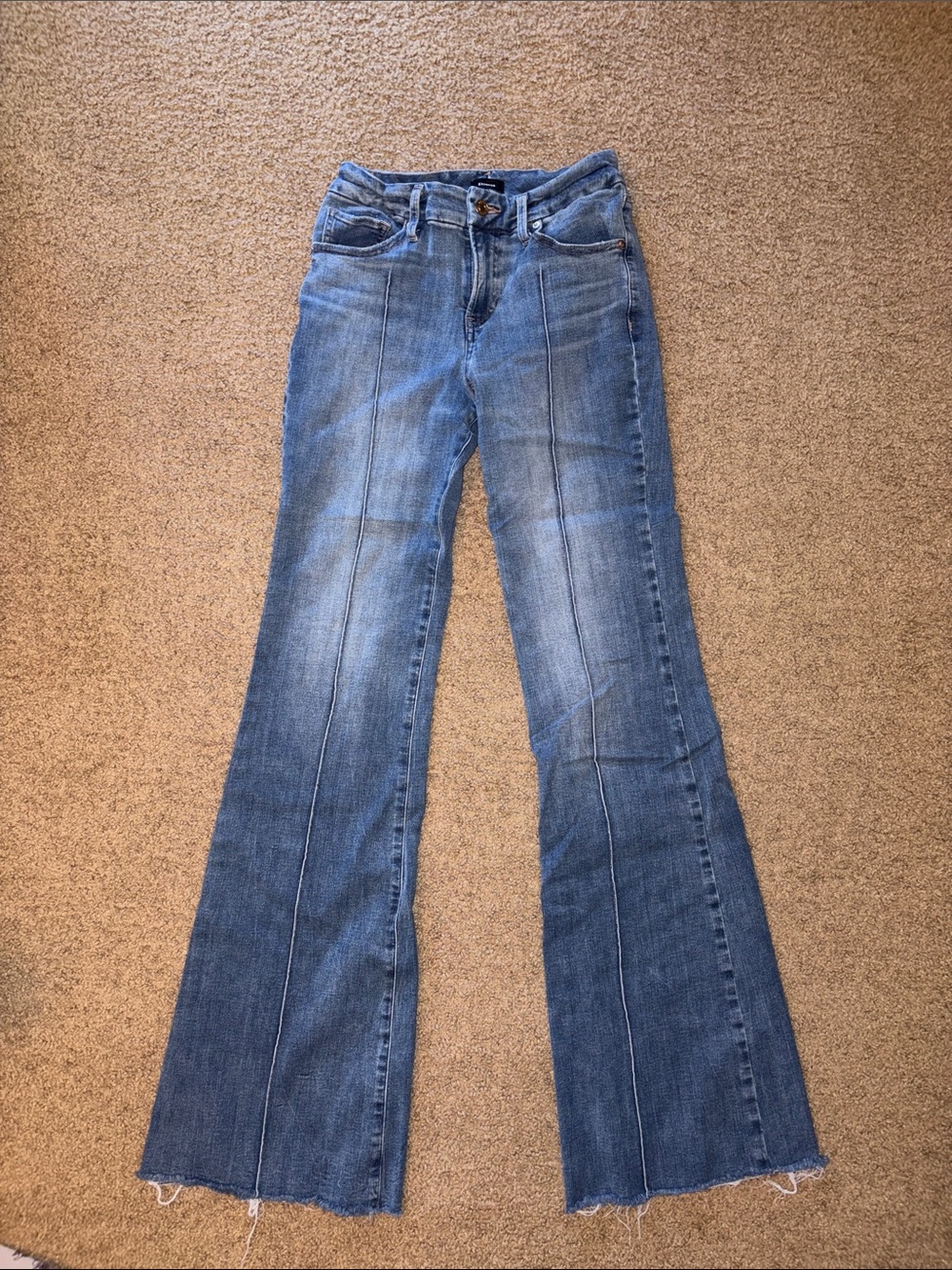 Express ‘70s Flare Mid-Rise Jeans with Front Seams